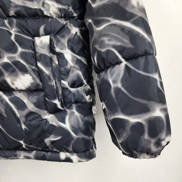 BP Nordstrom Black White Pool‎ Ripple Puffer Warm Oversized Jacket Size XS NWT - Picture 3 of 11